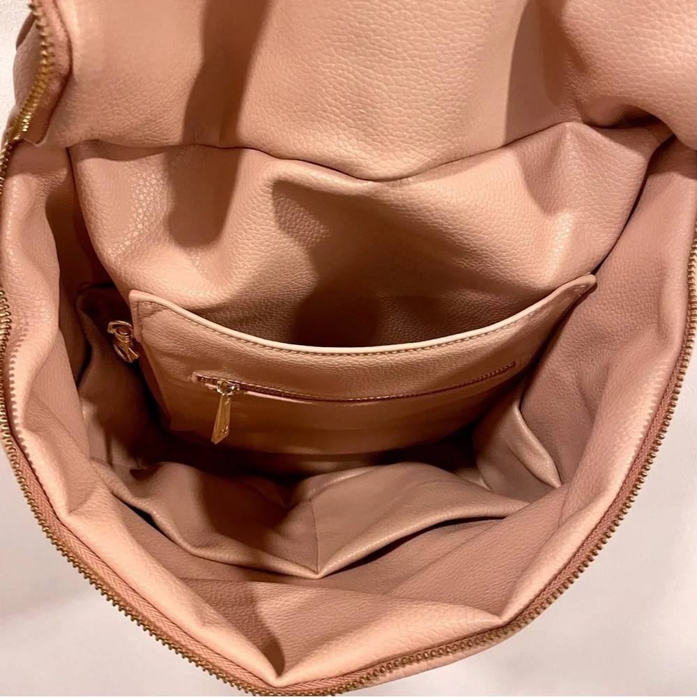 Fawn Design Diaper Bag Messenger Strap Backpack Warm Blush Pink Baby Bag Travel